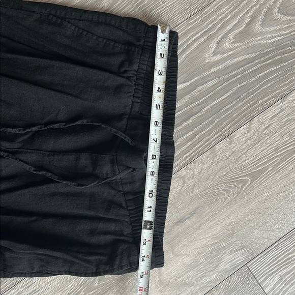 Linen Black Pants Capri Joggers - Picture 2 of 8